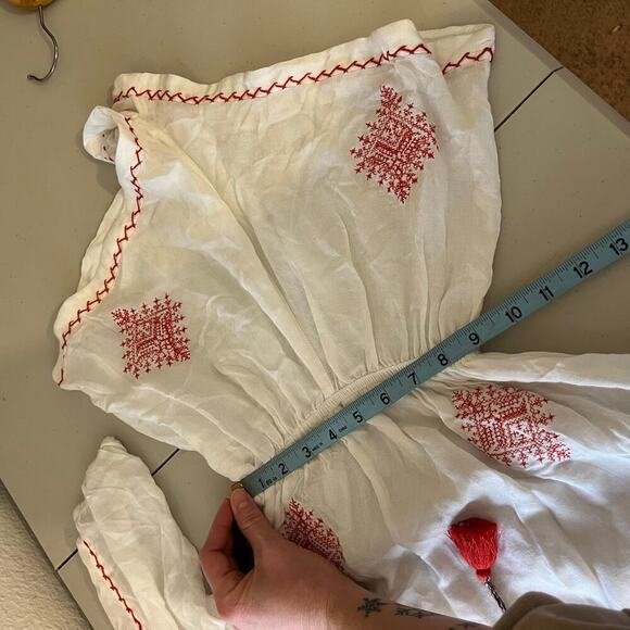 Eberjey Ivory Fiesta Nador Rhea Beach Summer Cotton Romper Size Small/Medium - Picture 10 of 14